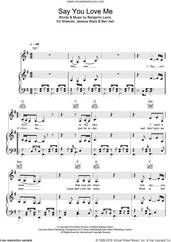 Cover icon of Say You Love Me sheet music for voice, piano or guitar by Jessie Ware, Ben Ash, Benjamin Levin, Ed Sheeran and Jessica Ware, intermediate skill level