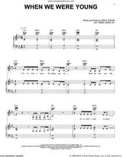 Cover icon of When We Were Young sheet music for voice, piano or guitar plus backing track by Adele, Adele Adkins and Tobias Jesso Jr., intermediate skill level