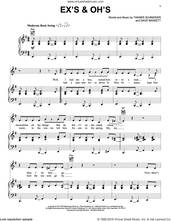Cover icon of Ex's and Oh's sheet music for voice, piano or guitar plus backing track by Elle King, Dave Bassett and Tanner Schneider, intermediate skill level