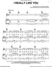 Cover icon of I Really Like You sheet music for voice, piano or guitar plus backing track by Carly Rae Jepsen, Jacob Kasher Hindlin and Peter Svensson, intermediate skill level