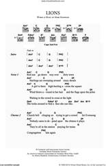 Cover icon of Lions sheet music for guitar (chords) by Dire Straits and Mark Knopfler, intermediate skill level
