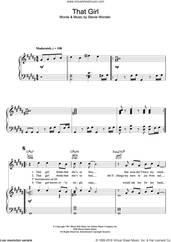 Cover icon of That Girl sheet music for voice, piano or guitar by Stevie Wonder, intermediate skill level