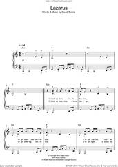 Cover icon of Lazarus sheet music for piano solo (beginners) by David Bowie, beginner piano (beginners)