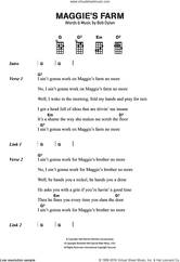 Cover icon of Maggie's Farm sheet music for voice, piano or guitar by Bob Dylan, intermediate skill level