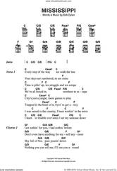 Cover icon of Mississippi sheet music for voice, piano or guitar by Bob Dylan, intermediate skill level