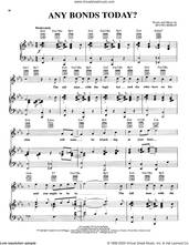 Cover icon of Any Bonds Today sheet music for voice, piano or guitar by Irving Berlin, intermediate skill level