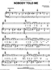 Cover icon of Nobody Told Me sheet music for voice, piano or guitar by John Lennon, intermediate skill level