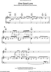 Cover icon of One Good Love sheet music for voice, piano or guitar by Neil Diamond & Waylon Jennings, Waylon Jennings, Gary Nicholson and Neil Diamond, intermediate skill level