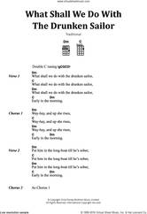 Cover icon of What Shall We Do With The Drunken Sailor sheet music for ukulele (chords), intermediate skill level