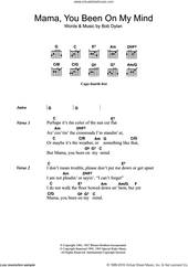 Cover icon of Mama, You Been On My Mind sheet music for guitar (chords) by Bob Dylan, intermediate skill level