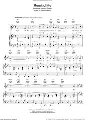 Cover icon of Remind Me sheet music for voice, piano or guitar by Ella Fitzgerald, Dorothy Fields and Jerome Kern, intermediate skill level