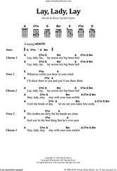Cover icon of Lay, Lady, Lay sheet music for voice, piano or guitar by Bob Dylan, intermediate skill level