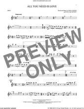 Cover icon of All You Need Is Love sheet music for oboe solo by The Beatles, John Lennon and Paul McCartney, wedding score, intermediate skill level