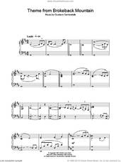 Cover icon of Theme from Brokeback Mountain sheet music for piano solo by Gustavo Santoalalla, intermediate skill level