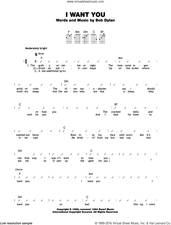 Cover icon of I Want You sheet music for ukulele (chords) by Bob Dylan, intermediate skill level