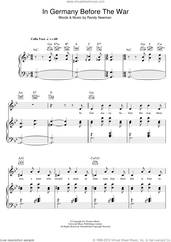 Cover icon of In Germany Before The War sheet music for voice, piano or guitar by Randy Newman, intermediate skill level