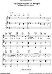 Cover icon of The Great Nations Of Europe sheet music for voice, piano or guitar by Randy Newman, intermediate skill level