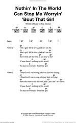 Cover icon of Nothin' In The World Can Stop Me Worryin' 'Bout That Girl sheet music for guitar (chords) by The Kinks and Ray Davies, intermediate skill level