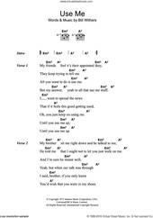 Cover icon of Use Me sheet music for guitar (chords) by Bill Withers, intermediate skill level