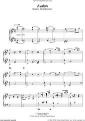 Cover icon of Avalon sheet music for piano solo by Randy Newman, intermediate skill level