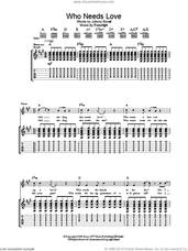 Cover icon of Who Needs Love sheet music for guitar (tablature) by Razorlight and Johnny Borrell, intermediate skill level