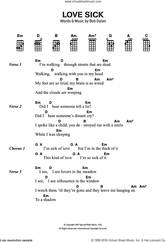 Cover icon of Love Sick sheet music for voice, piano or guitar by Bob Dylan, intermediate skill level