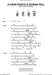 Cover icon of A Hard Rain's A-Gonna Fall sheet music for voice, piano or guitar by Bob Dylan, intermediate skill level