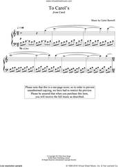 Cover icon of To Carol's (from 'Carol') sheet music for piano solo by Carter Burwell, intermediate skill level