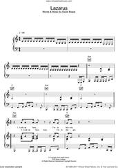 Cover icon of Lazarus sheet music for voice, piano or guitar by David Bowie, intermediate skill level