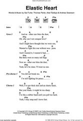 Cover icon of Elastic Heart sheet music for guitar (chords) by Sia, Abel Tesfaye, Andrew Swanson, Sia Furler and Thomas Wesley Pentz, intermediate skill level