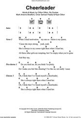 Cover icon of Cheerleader sheet music for guitar (chords) by Omi, Clifton Dillon, Mark Antonio Bradford, Omar Samuel Pasely, Ryan Dillon and Sly Dunbar, intermediate skill level