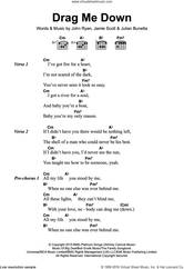 Cover icon of Drag Me Down sheet music for guitar (chords) by One Direction, Jamie Scott, John Ryan and Julian Bunetta, intermediate skill level
