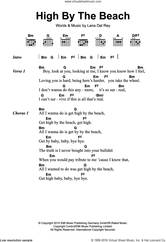 Cover icon of High By The Beach sheet music for guitar (chords) by Lana Del Rey, intermediate skill level
