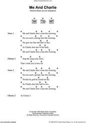Cover icon of Me And Charlie sheet music for guitar (chords) by Lee Hazlewood, intermediate skill level