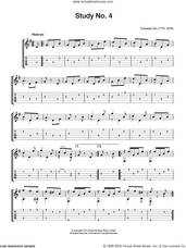 Cover icon of Study No. 4 sheet music for guitar solo (chords) by Fernando Sor, classical score, easy guitar (chords)