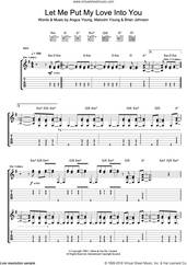 Cover icon of Let Me Put My Love Into You sheet music for guitar (tablature) by AC/DC, Angus Young, Brian Johnson and Malcolm Young, intermediate skill level