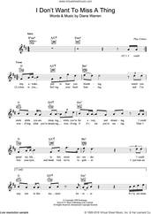 Cover icon of I Don't Want To Miss A Thing sheet music for voice and other instruments (fake book) by Aerosmith and Diane Warren, intermediate skill level