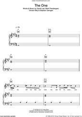 Cover icon of The One sheet music for voice, piano or guitar by Kodaline, Garret Lee, Mark Prendergast, Stephen Garrigan and Vincent May, intermediate skill level