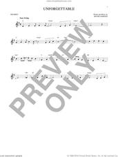 Cover icon of Unforgettable sheet music for trumpet solo by Irving Gordon, Dinah Washington, Nat King Cole and Natalie Cole, intermediate skill level