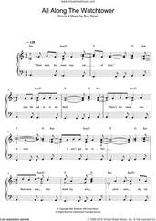 Cover icon of All Along The Watchtower sheet music for voice and piano by Bob Dylan and Jimi Hendrix, intermediate skill level