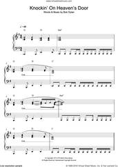 Cover icon of Knockin' On Heaven's Door sheet music for voice and piano by Bob Dylan and Eric Clapton, intermediate skill level