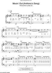 Cover icon of Movin' Out (Anthony's Song) sheet music for voice and piano by Billy Joel, intermediate skill level