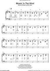 Cover icon of Blowin' In The Wind sheet music for voice and piano by Bob Dylan, intermediate skill level
