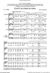 Cover icon of Love's As Warm As Tears sheet music for choir by Paul Mealor and C. S. Lewis, classical score, intermediate skill level