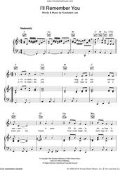 Cover icon of I'll Remember You sheet music for voice, piano or guitar by Elvis Presley and Kuiokalani Lee, intermediate skill level