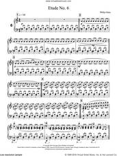 Cover icon of Etude No. 6 sheet music for piano solo by Philip Glass, classical score, intermediate skill level