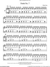 Cover icon of Etude No. 7 sheet music for piano solo by Philip Glass, classical score, intermediate skill level