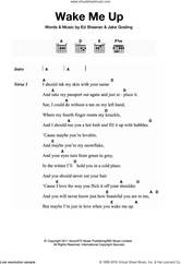 Cover icon of Wake Me Up sheet music for guitar (chords) by Ed Sheeran and Jake Gosling, intermediate skill level