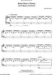 Cover icon of Sister Sara's Theme (Django Unchained) sheet music for piano solo by Ennio Morricone, classical score, intermediate skill level