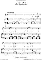 Cover icon of Close To You sheet music for voice, piano or guitar by The Doors and Willie Dixon, intermediate skill level
